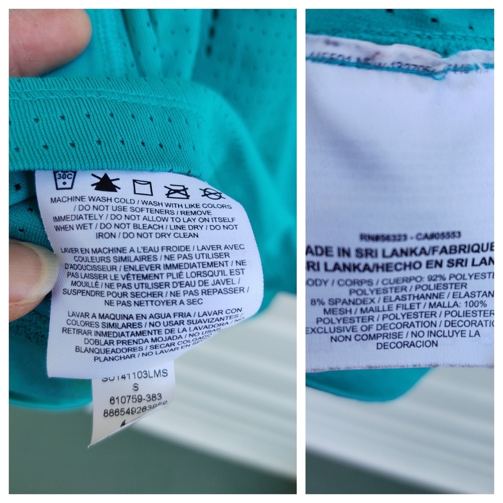 Nike HyperCool Racerback Tank Teal Mesh Back Small - Picture 7 of 8